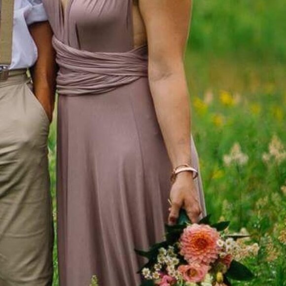 Tricks of the Trade Taupe Convertible Maxi Dress - Picture 2 of 6